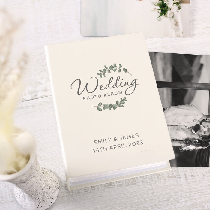 Personalised Botanical Wedding Photo Album with Sleeves 6x4