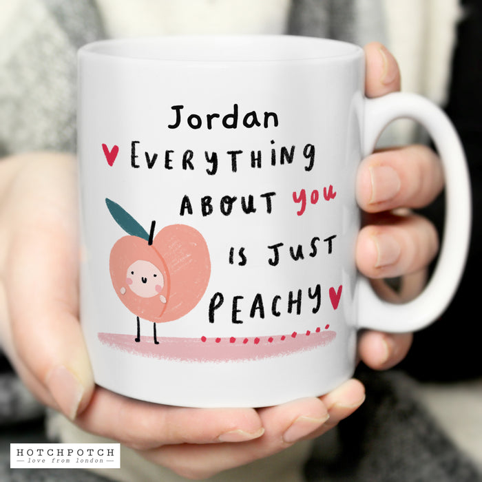 Personalised Everything About You Is Just Peachy Mug