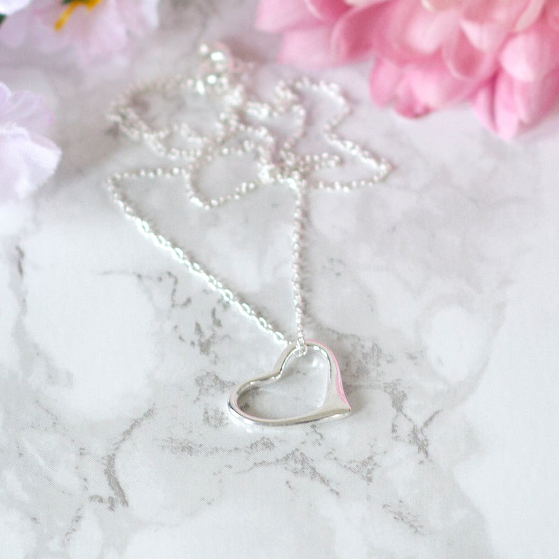 18th Birthday Heart Sterling Silver Necklace - Personalised Gift Box