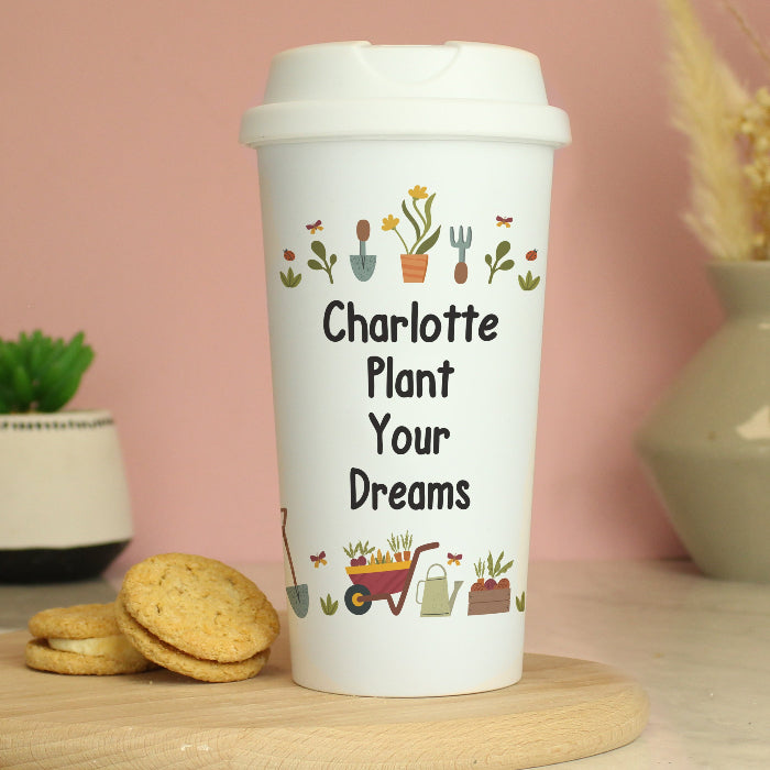Personalised Gardening Design Travel Mug