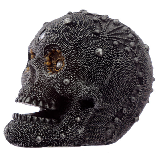 Silver Beaded Skull Head Ornament
