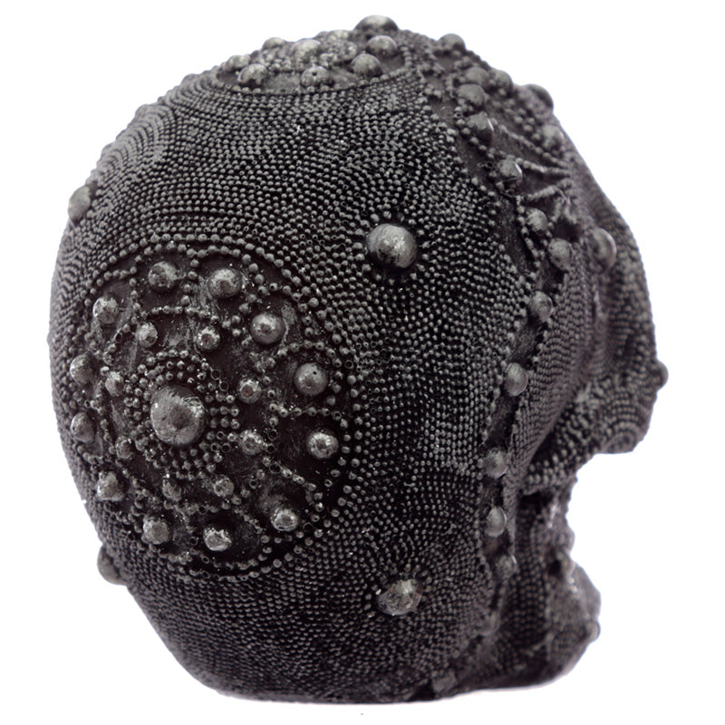 Silver Beaded Skull Head Ornament