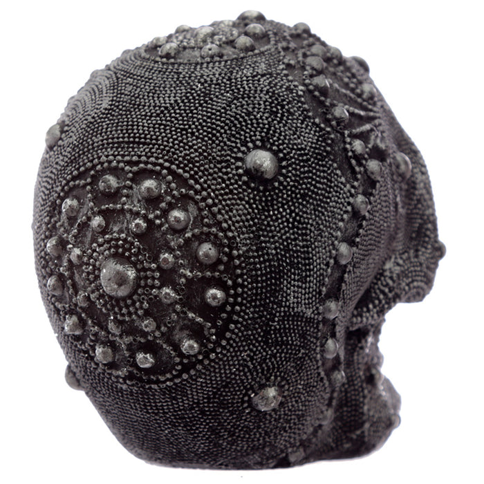 Silver Beaded Skull Head Ornament