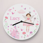 Personalised Fairy Princess Wooden Clock