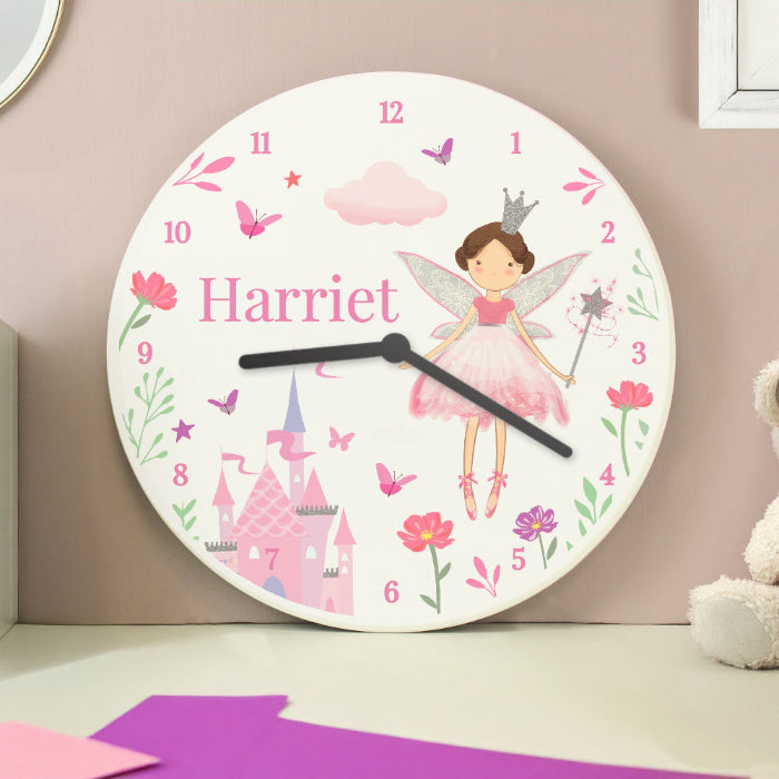 Personalised Fairy Princess Wooden Clock