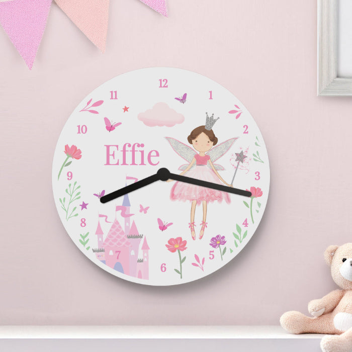 Personalised Fairy Princess Wooden Clock
