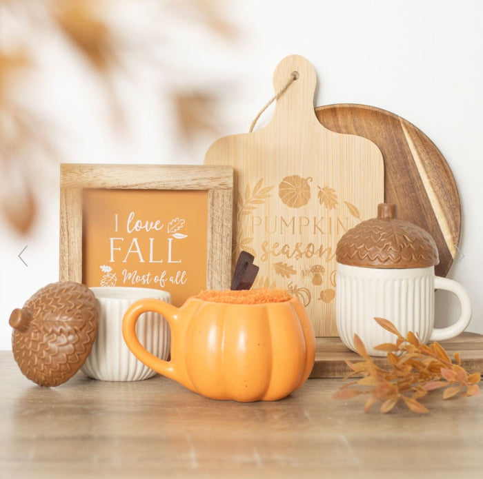 I Love Fall Most of All Autumn Wooden Frame Sign Decor