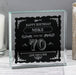 Personalised 70th Birthday Vintage Crystal Glass Block