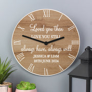 Personalised Free Text Wood Effect Wall Clock