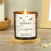Personalised Halloween Spooky Glass Candle