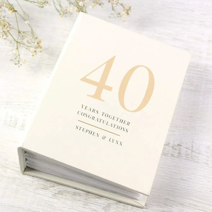 Personalised 40th Anniversary Photo Album with Sleeves - 6x4