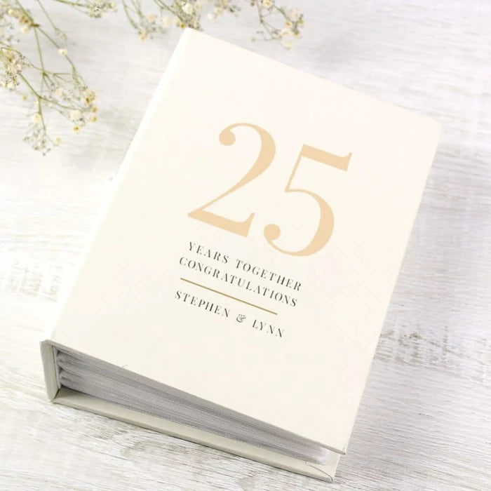 Personalised 25th Anniversary Photo Album with Sleeves - 6x4