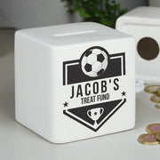 Personalised Football Ceramic Square Money Box