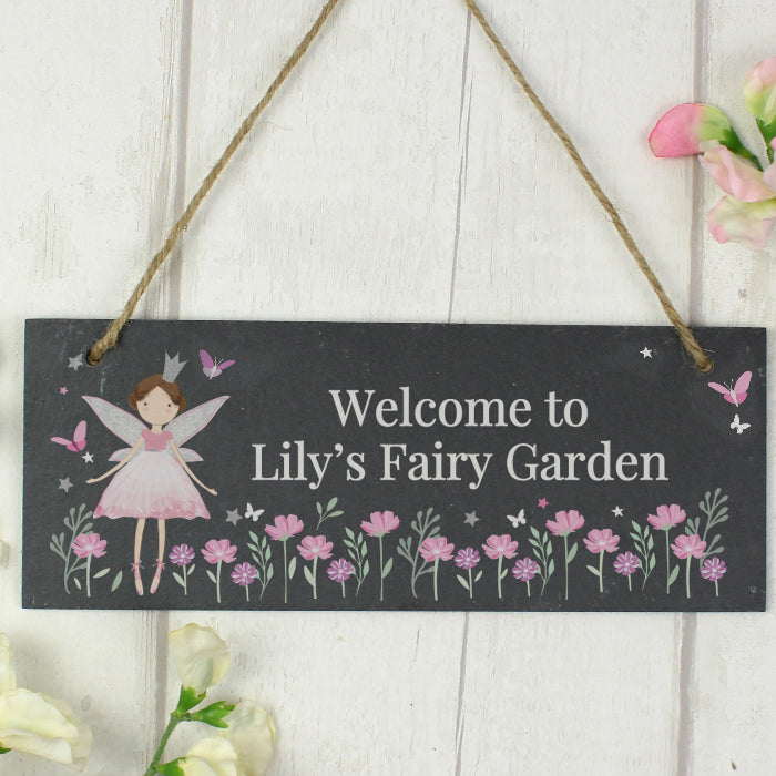 Personalised Fairy Princess Garden Slate Sign