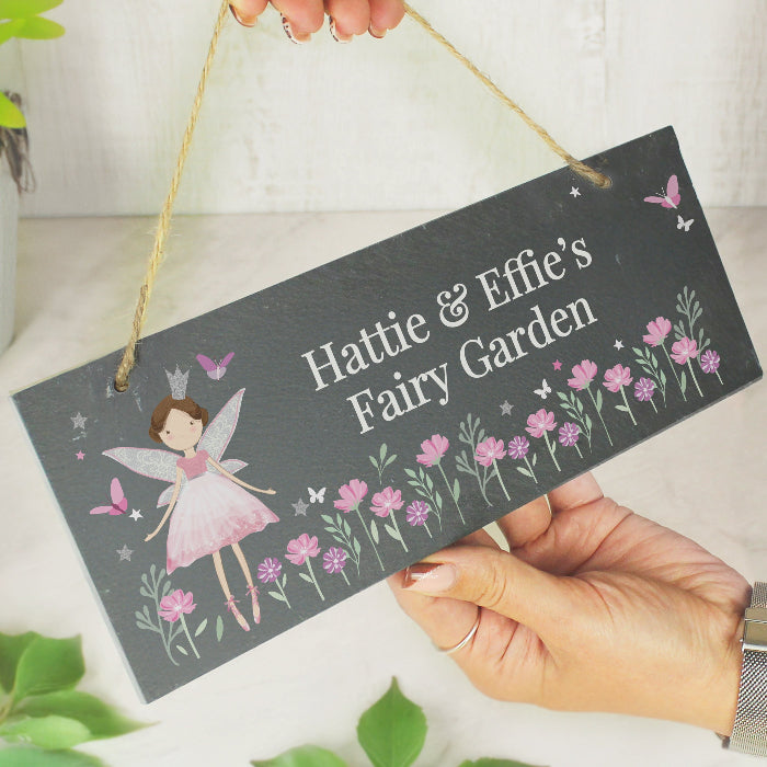 Personalised Fairy Princess Garden Slate Sign