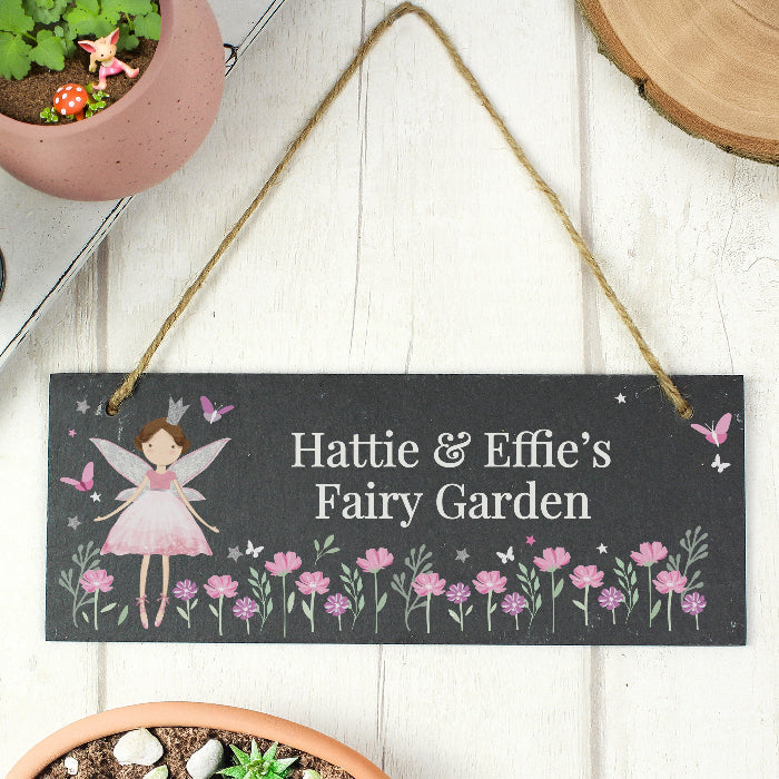 Personalised Fairy Princess Garden Slate Sign