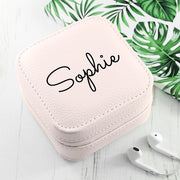 Personalised Powder Pink Travel Jewellery Case Box
