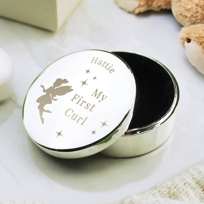 Engraved Fairy Princess First Curl Trinket Box