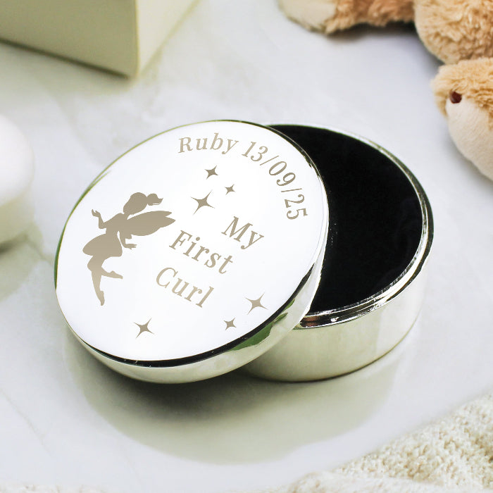Engraved Fairy Princess First Curl Trinket Box