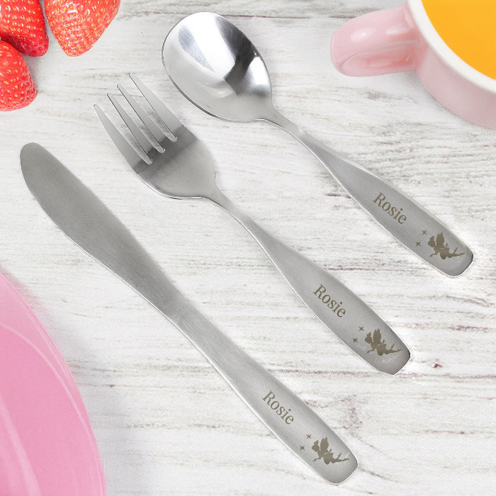Engraved Fairy Princess 3 Piece Cutlery Set