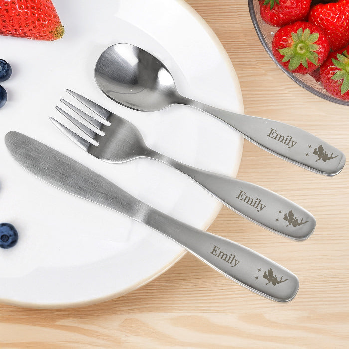Engraved Fairy Princess 3 Piece Cutlery Set