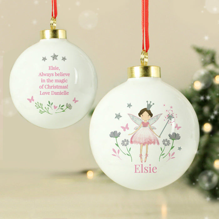 Personalised Fairy Princess Christmas Bauble