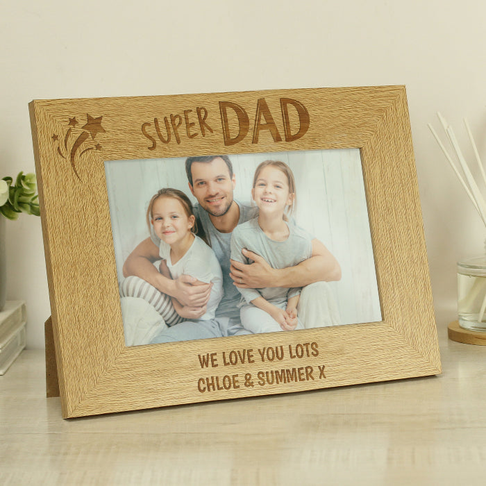Super Dad Photo Frame - Engraved