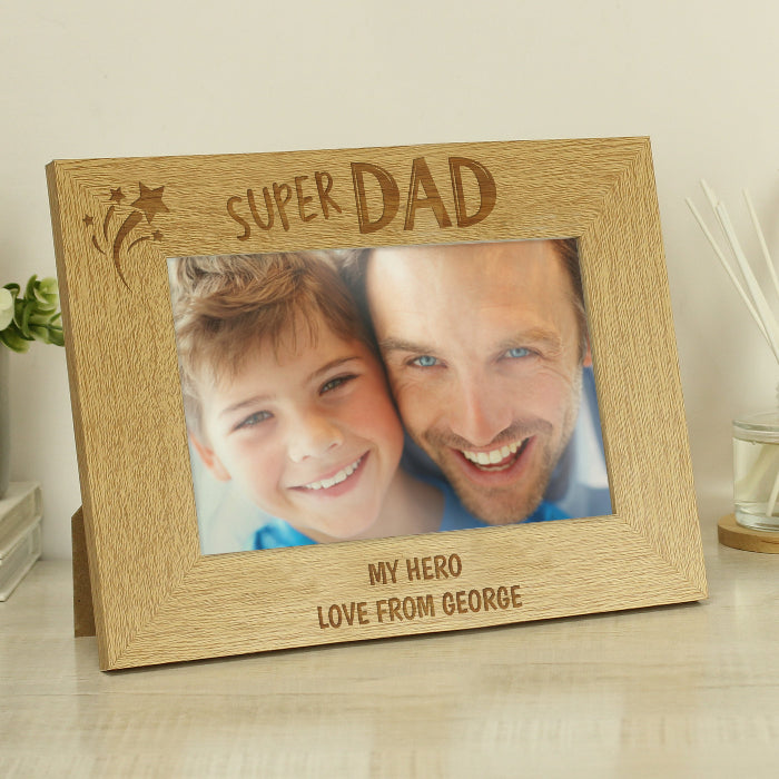 Super Dad Photo Frame - Engraved