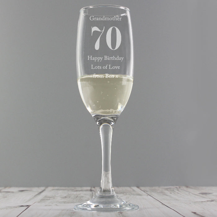 Engraved Birthday Age Flute Glass