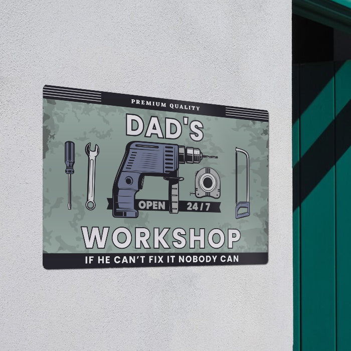 Personalised Dad’s / Daddy’s Workshop Metal Sign