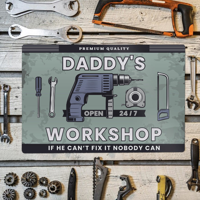 Personalised Dad’s / Daddy’s Workshop Metal Sign