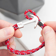 Personalised Men's Red Rope Nautical Anchor Bracelet