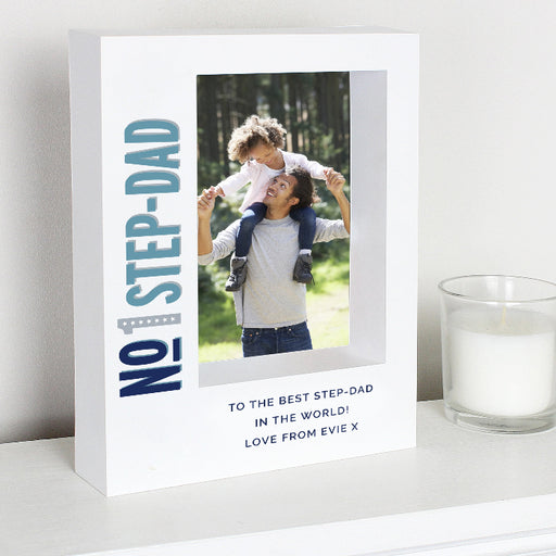 Personalised No.1 Step Dad Box Photo Frame 5x7