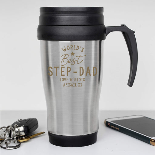Personalised Worlds Best Step Dad Travel Mug