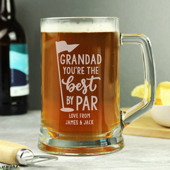 Engraved Grandad You’re The Best By Par Golf Tankard Pint Glass