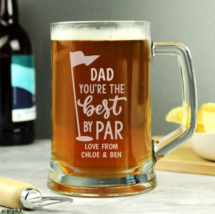 Engraved Dad You’re The Best By Par Golf Tankard Pint Glass