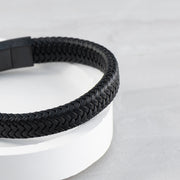 Personalised Men's Leather Braided Bracelet