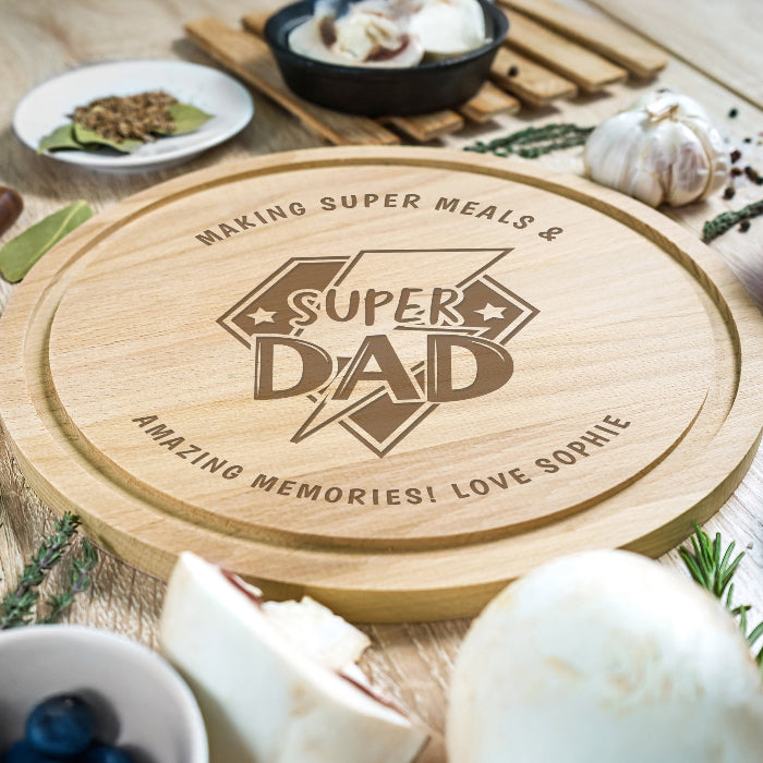 Engraved Super Dad Chopping Board
