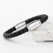 Personalised Men's Roman Numerals Luxury Brown Leather Bracelet