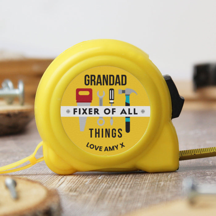 Personalised Grandad Fixer of All Things Tape Measure