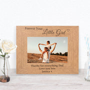 Engraved Dad Forever Your Little Girl Wooden Photo Frame