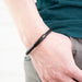 Personalised Men's Woven Black Leather Bracelet