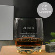 Personalised Retirement Whisky Glass Gift Boxed