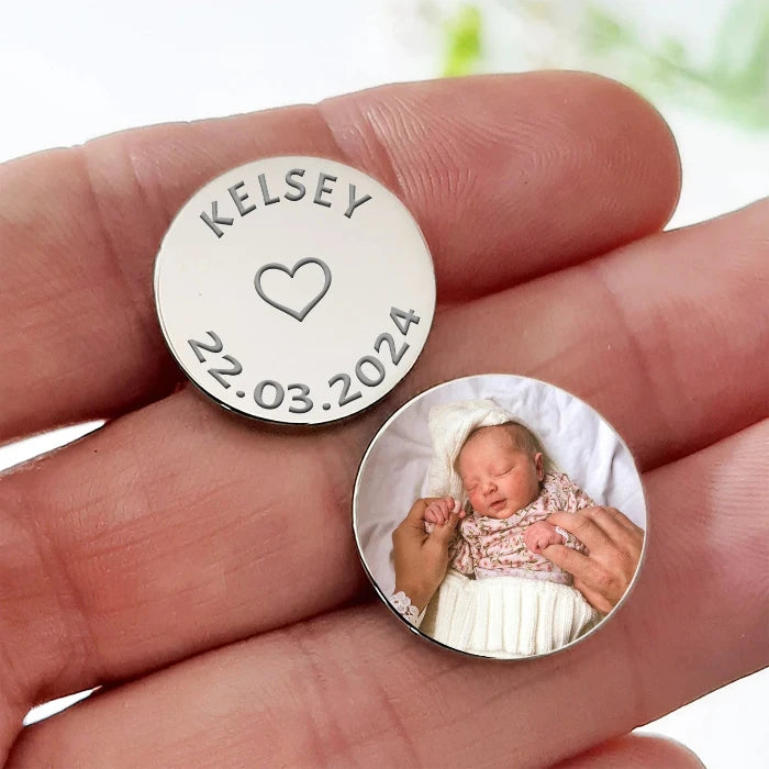 Personalised New Daddy Baby Photo Cufflinks