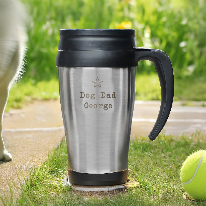 Personalised Star Design Metal Travel Mug