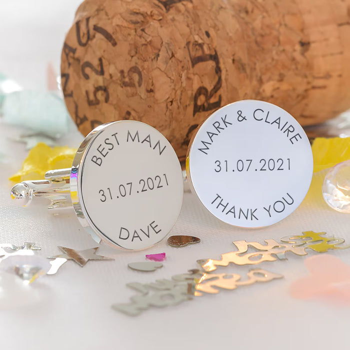 Engraved Custom Message Cufflinks