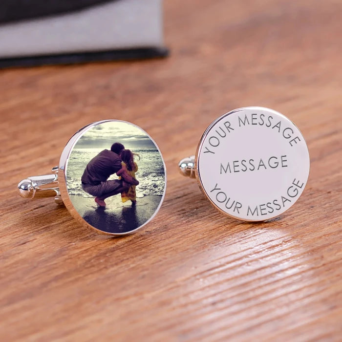 Personalised Photo Upload Cufflinks With Case