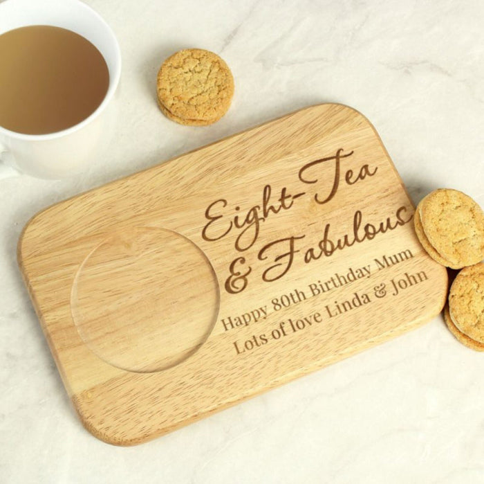 Eight-Tea & Fabulous 80th Birthday Tea & Biscuits Board