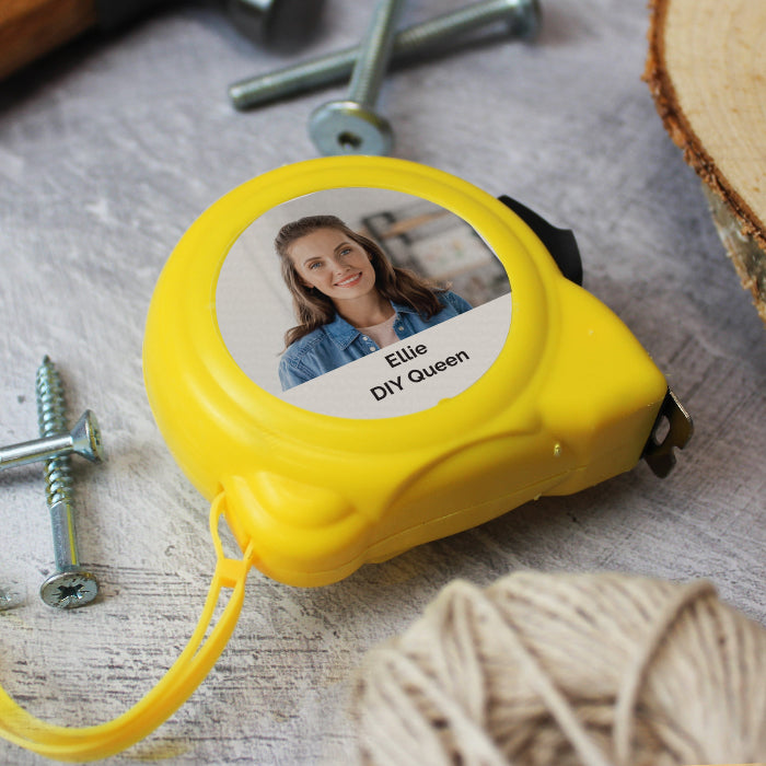 Personalised Photo Upload Tape Measure & Text