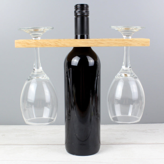 Engraved Birthday Year Wine Glass & Bottle Holder